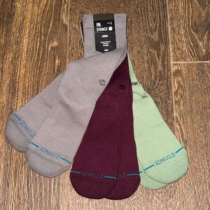 Stance Men's Gray, Burgundy, and Green Socks Trio